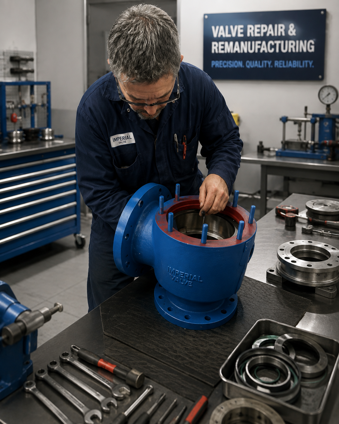 man working on valves